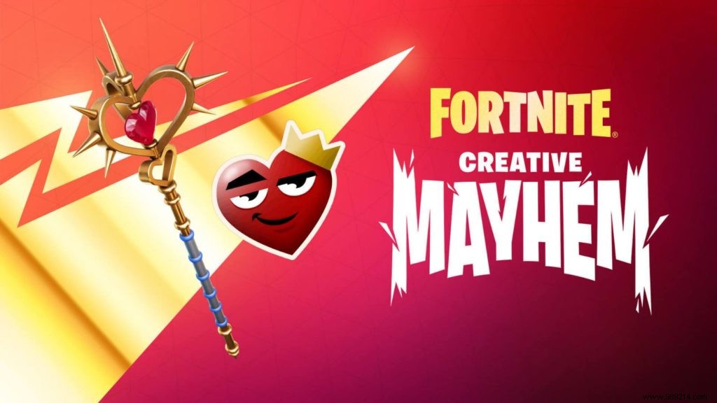 How to earn the Mace of Hearts Pickaxe in Fortnite Creative Mayhem 