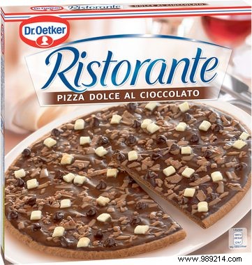 dr. Oetker comes with a chocolate pizza, but did you know that there is already a chocolate pizza for sale? 