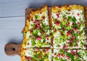 Cauliflower Flammkuchen with Emmentaler, Mature Cheese & Cream Cheese