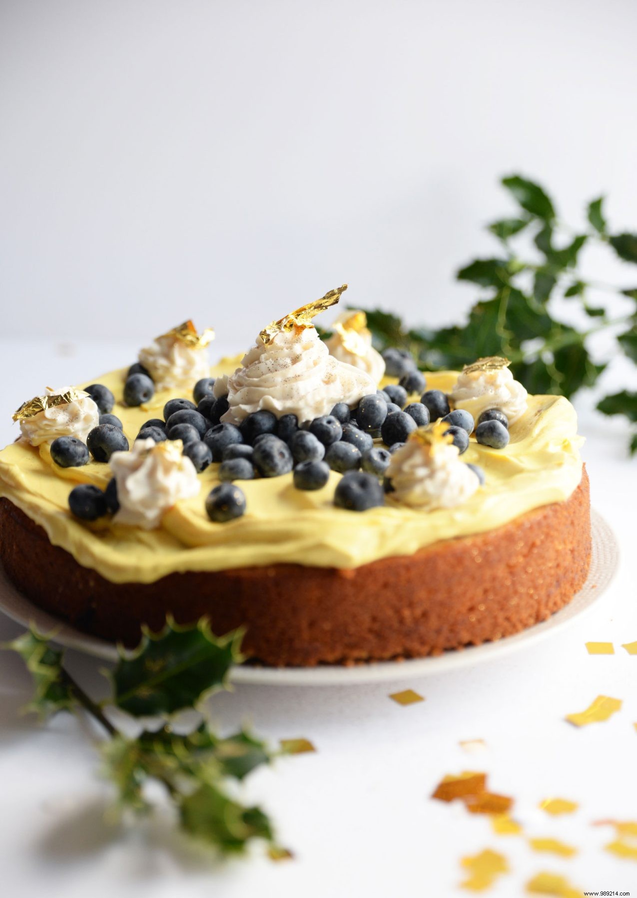 Recipe for lemon tart with blueberries 
