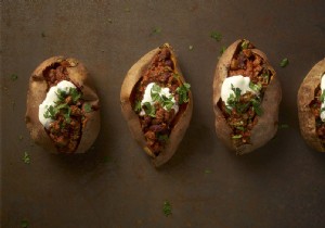 Hearty Stuffed Sweet Potatoes with Vegetarian Chili Sin Carne
