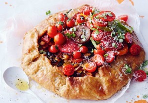 Recipe:Tomato pie with almonds and leek 