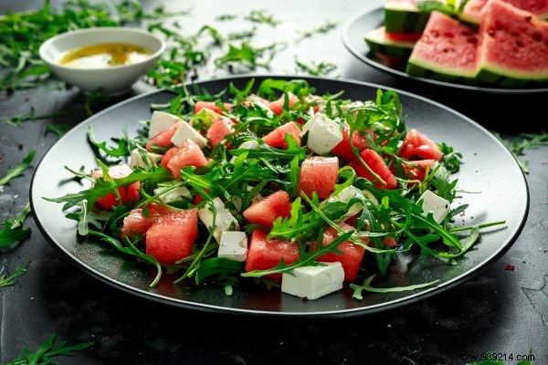 Easy peasy:watermelon salad with feta 
