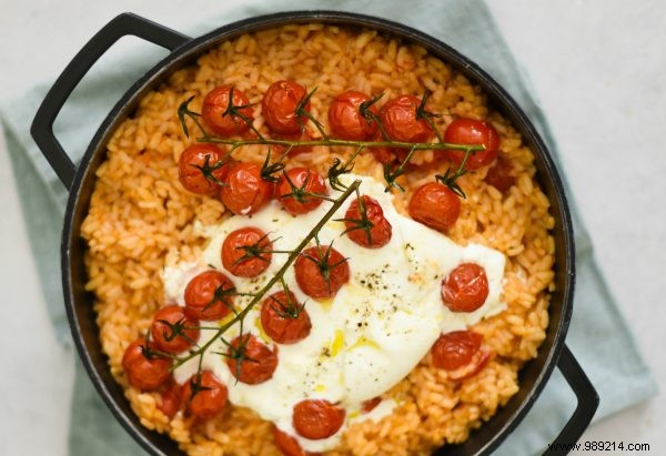 Recipe:tomato risotto with burrata 