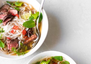 Steak pho recipe with rice noodles 