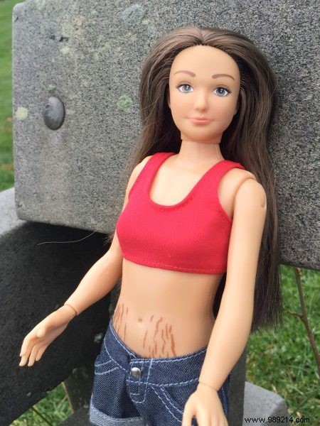 Barbie doll with a realistic body 