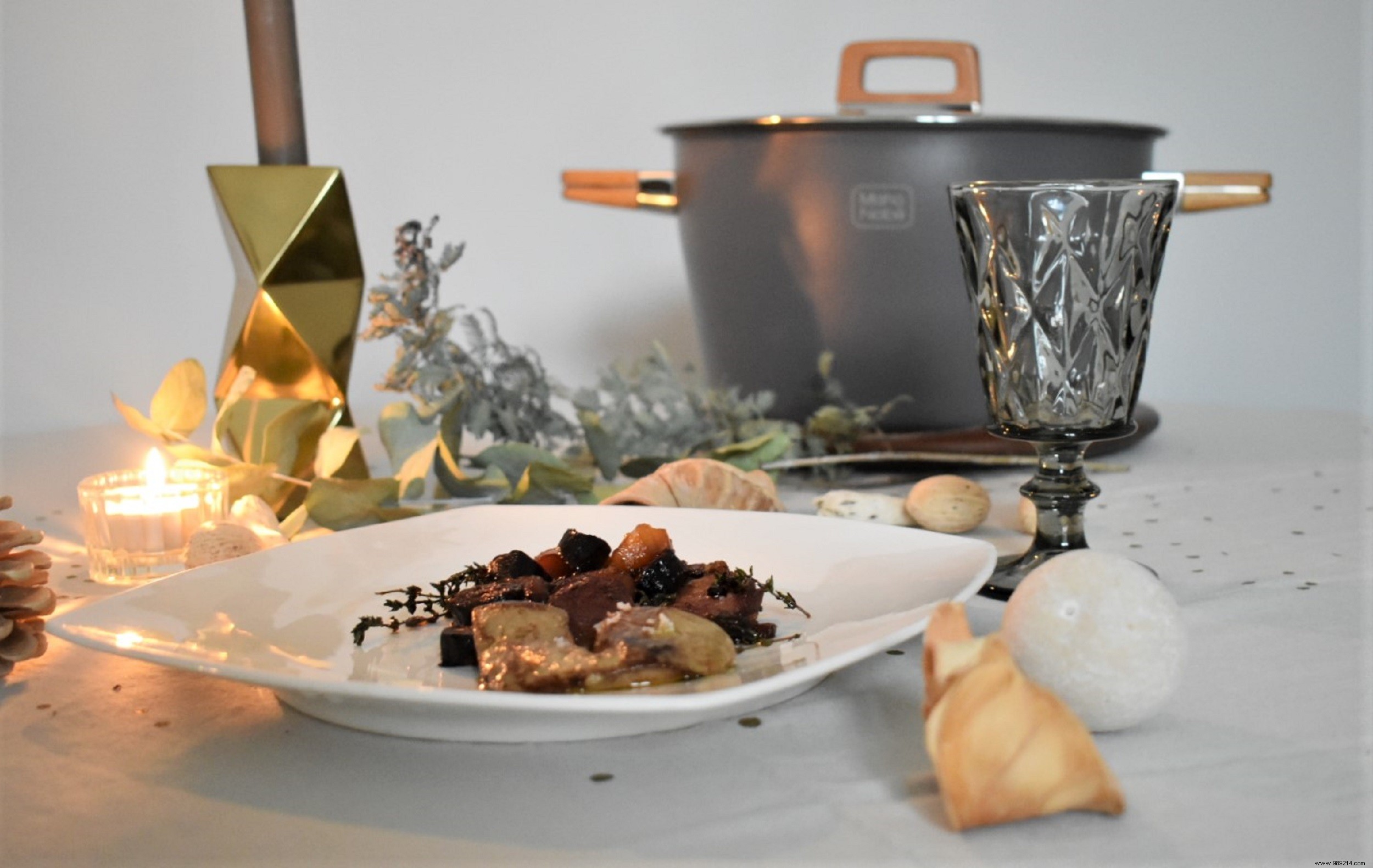 Festive recipe with Maho Nabé – Pan-fried Foie Gras with Caramelized Vegetables 