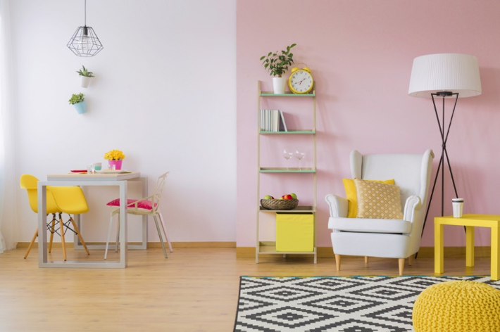 Inspiration for a pink living room 