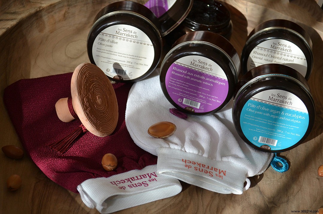 Products for a traditional Moroccan hammam 