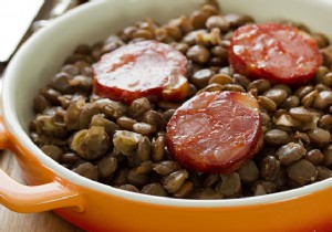 Stewed lentils with mustard 