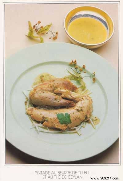 Guinea fowl with linden butter and Ceylon tea 
