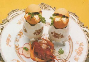 Boiled crayfish tails, champagne cream 