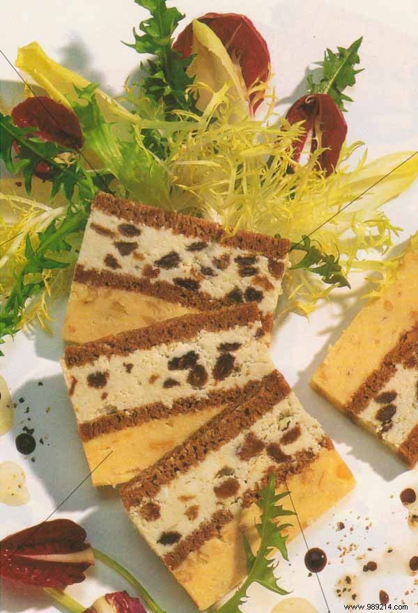 Cheese terrine with two flavors 