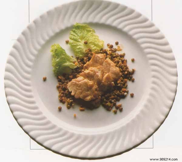 Lentil salad with sweetbreads 