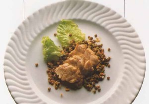 Lentil salad with sweetbreads 