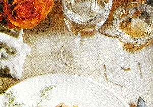 Seared Salmon Steaks with Black Olive Purée and Fondant Onions