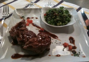 Sauteed lamb with pévre d ai and small bean ragout with thyme 
