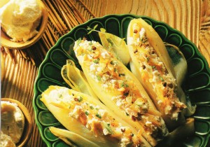 Elegant Endives Stuffed with Creamy Fresh Goat Cheese and Flaky Haddock