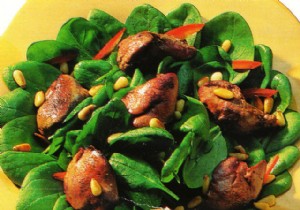 Chef Hubert s Baby Spinach Salad with Confit Poultry Giblets