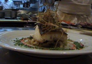 Grilled fresh cod steak with mashed potatoes, 