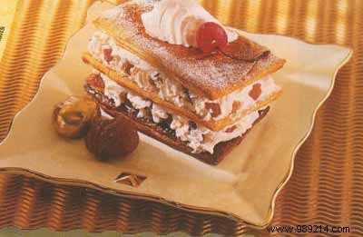 Millefeuille of candied chestnuts 