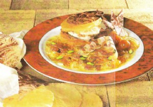 Puff pastry gratin with chestnut vanilla and caramelized pear with fir honey 