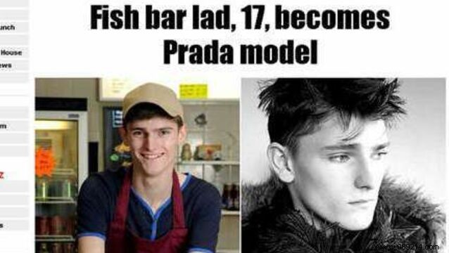 Employed in a fast food restaurant, he became a model for Prada 