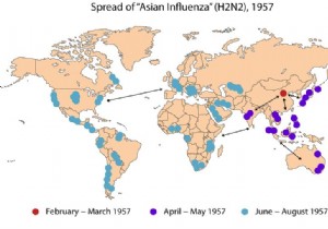 In the 1950s, the  Asian flu  killed at least 1 million people 