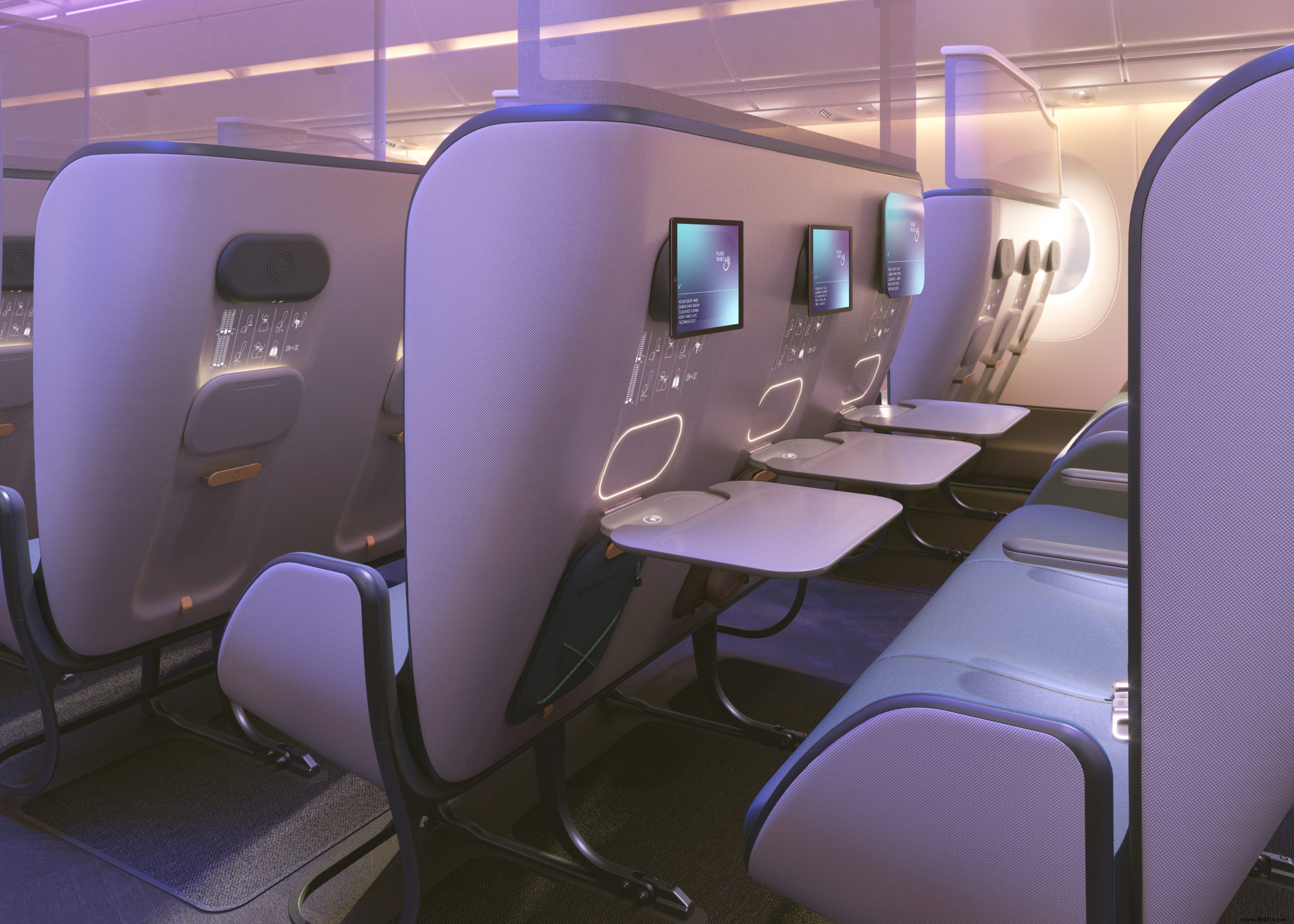 Designers imagine new airplane cabins adapted to pandemics! 
