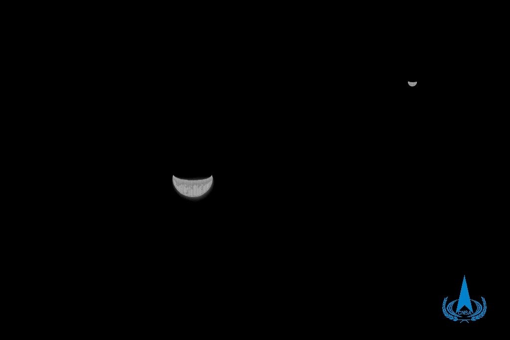 On the way to Mars, the Chinese mission photographs the Earth and the Moon 