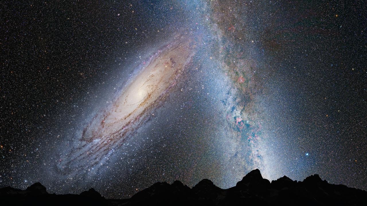 Andromeda s  halo  already collides with that of the Milky Way 