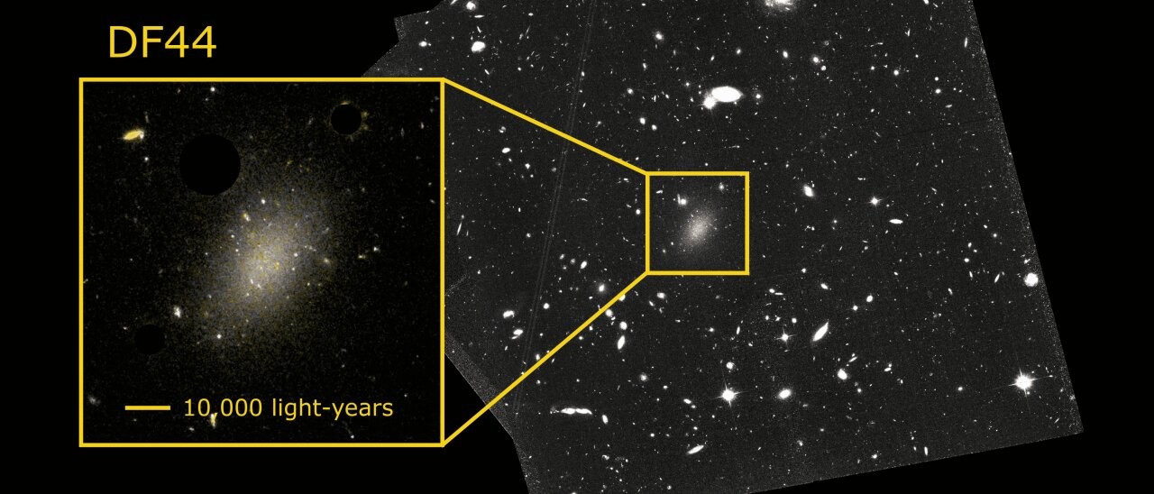 The puzzle of the strange galaxy composed of 99.9% dark matter is solved 