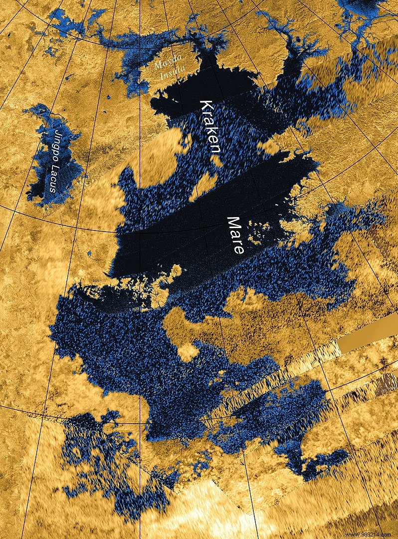 Titan s largest sea could reach a depth of 300 meters 