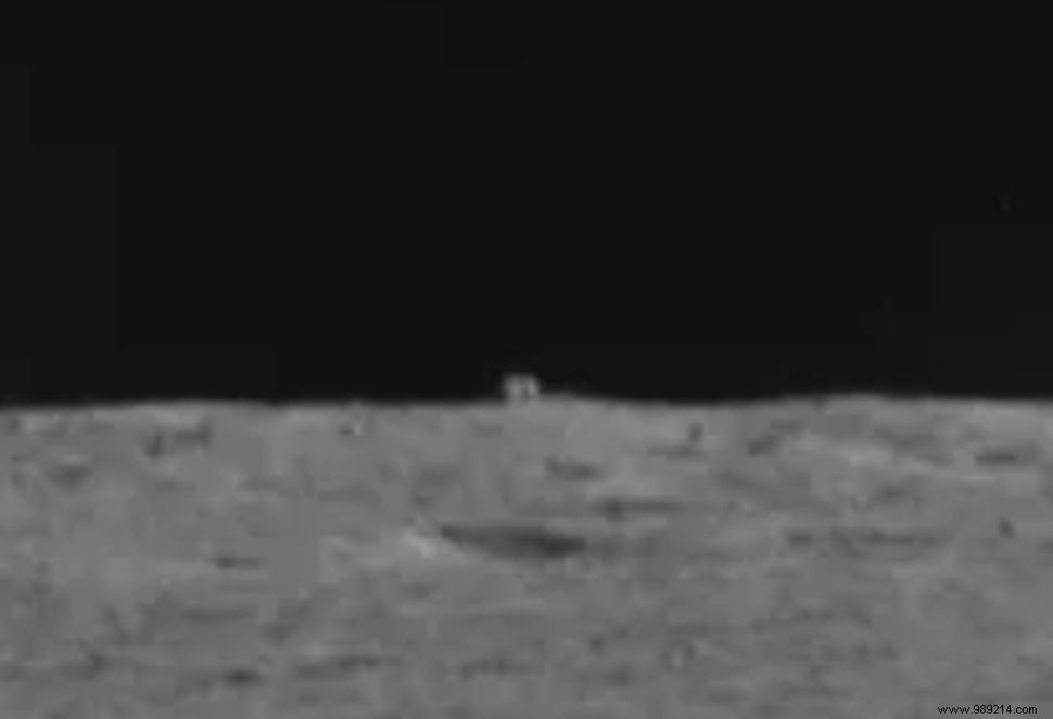 What is this cube-shaped object spotted on the  dark side  of the Moon? 