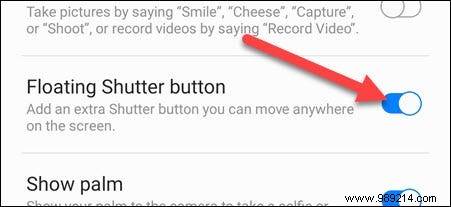 How to move the shutter button on Samsung Galaxy phones