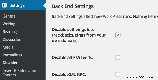 How to disable own pingbacks in WordPress