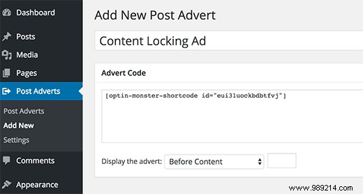 How to add content blocking in WordPress