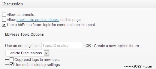 How to add bbPress forum to WordPress posts as comments