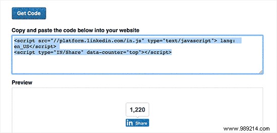 How to Add Official LinkedIn Share Button in WordPress