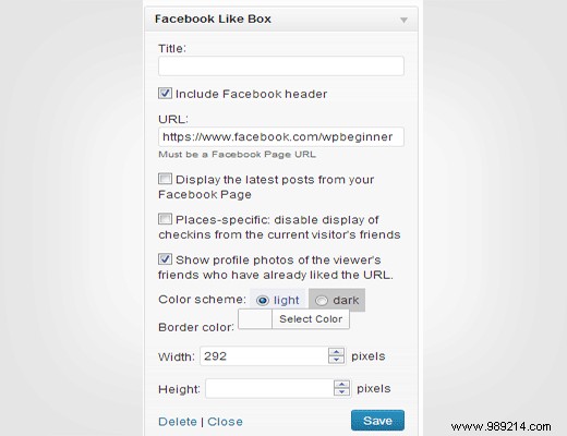 How to add the Facebook Like Box / Fan Box in WordPress