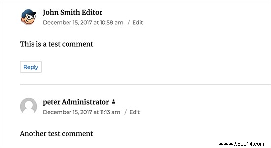 How to add a user role tag next to comments in WordPress