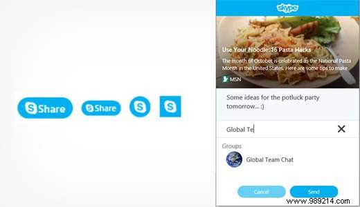 How to add Skype share button in WordPress