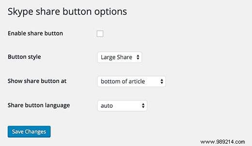How to add Skype share button in WordPress