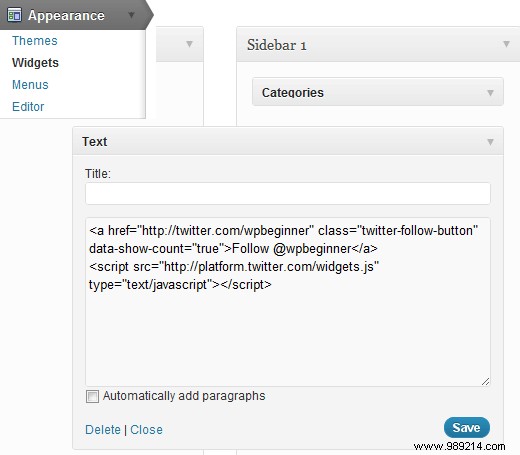 How to Add Official Twitter Follow Button in WordPress