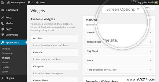 How to add WordPress widgets in accessibility mode