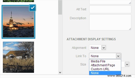 How to automatically remove default image links in WordPress