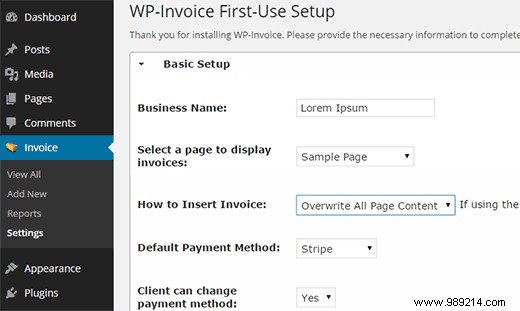 How to create customer invoices using WordPress