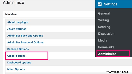 How to disable the screen options button in WordPress