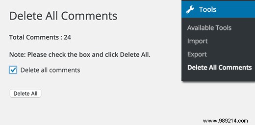 How to easily remove all WordPress comments