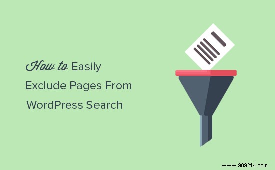 How to exclude pages from WordPress search results
